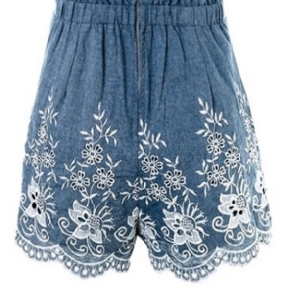 Scalloped fitted denim romper.New Listing! - Picture 5 of 5